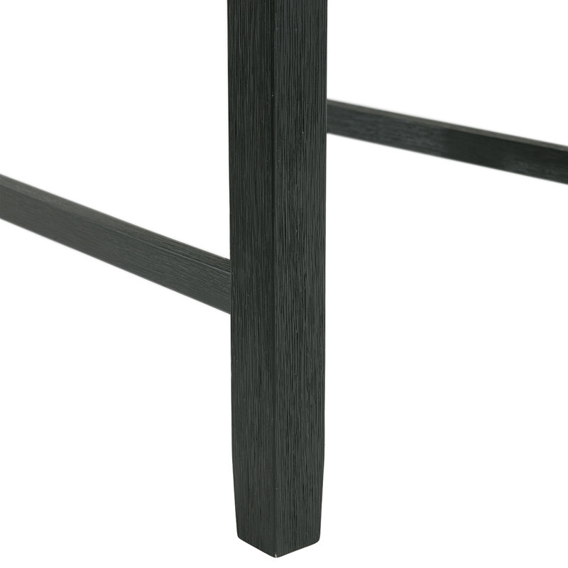 Black Upholstered Ladderback Wood Side Chair
