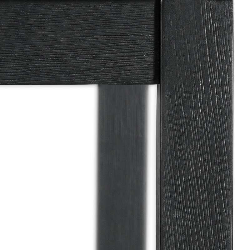Black Upholstered Ladderback Wood Side Chair