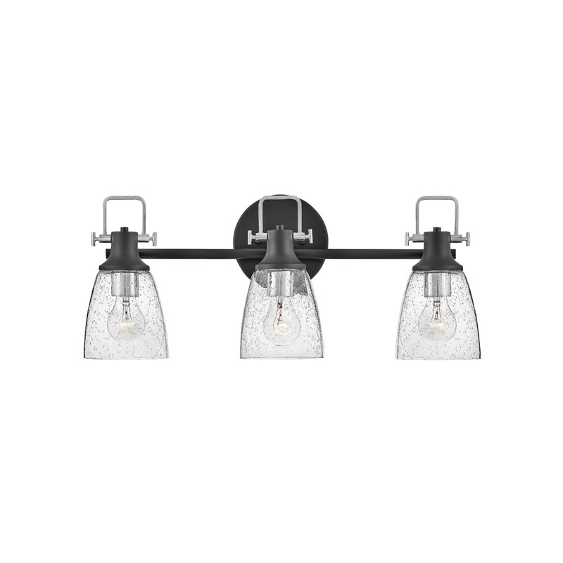 Easton Black and Chrome 3-Light Dimmable Vanity Light