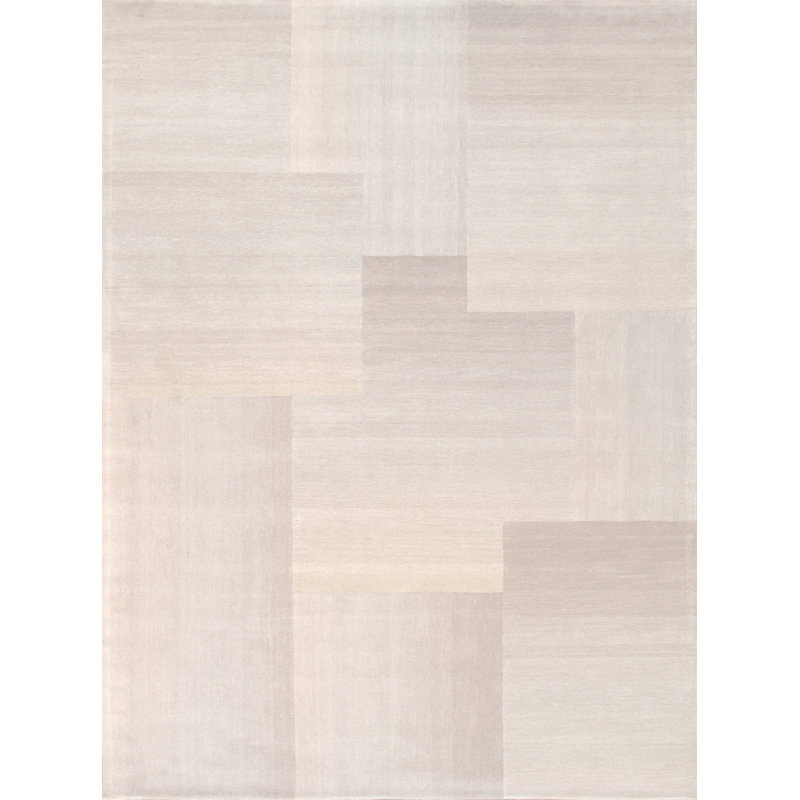 Elegant Silver Ombre 8' x 10' Hand-Tufted Wool-Viscose Rug