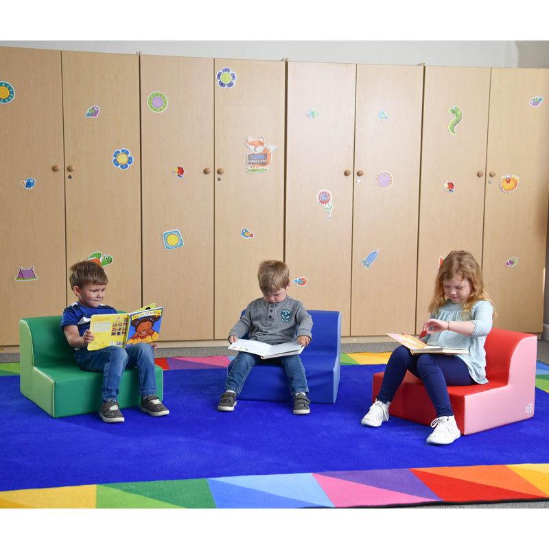 Children's Multicolor Foam Lounge Chairs, 3-Pack