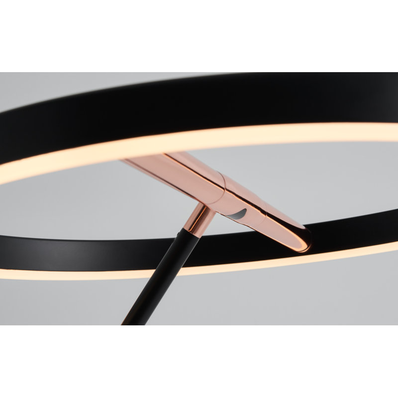 Adjustable Arc Black LED Arched Floor Lamp with Dimmer