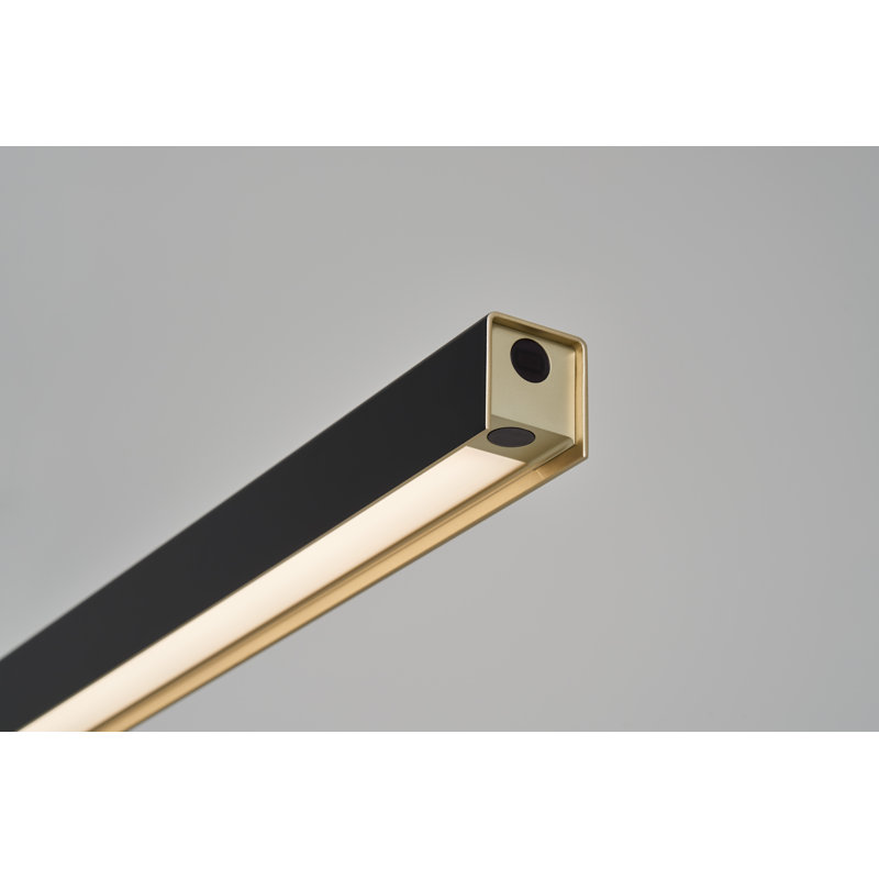 Sleek Black Aluminum LED Pendant Light with Touchless Control