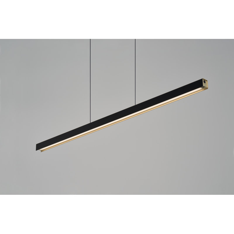 Sleek Black Aluminum LED Pendant Light with Touchless Control