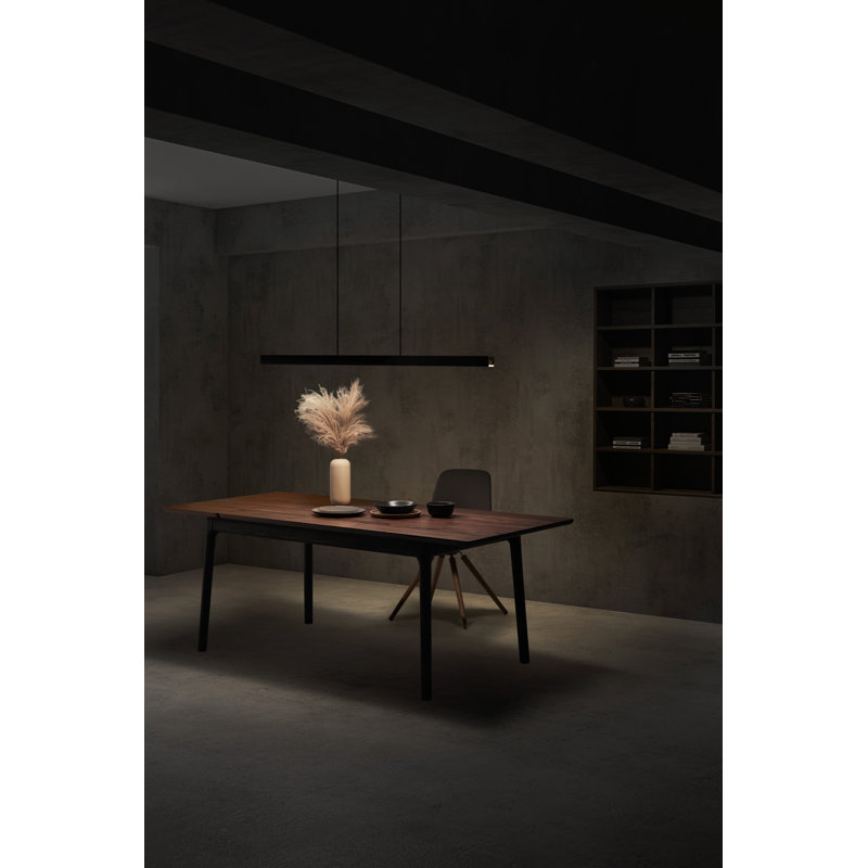 Sleek Black Aluminum LED Pendant Light with Touchless Control