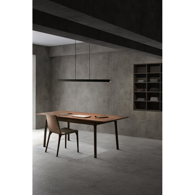 Sleek Black Aluminum LED Pendant Light with Touchless Control
