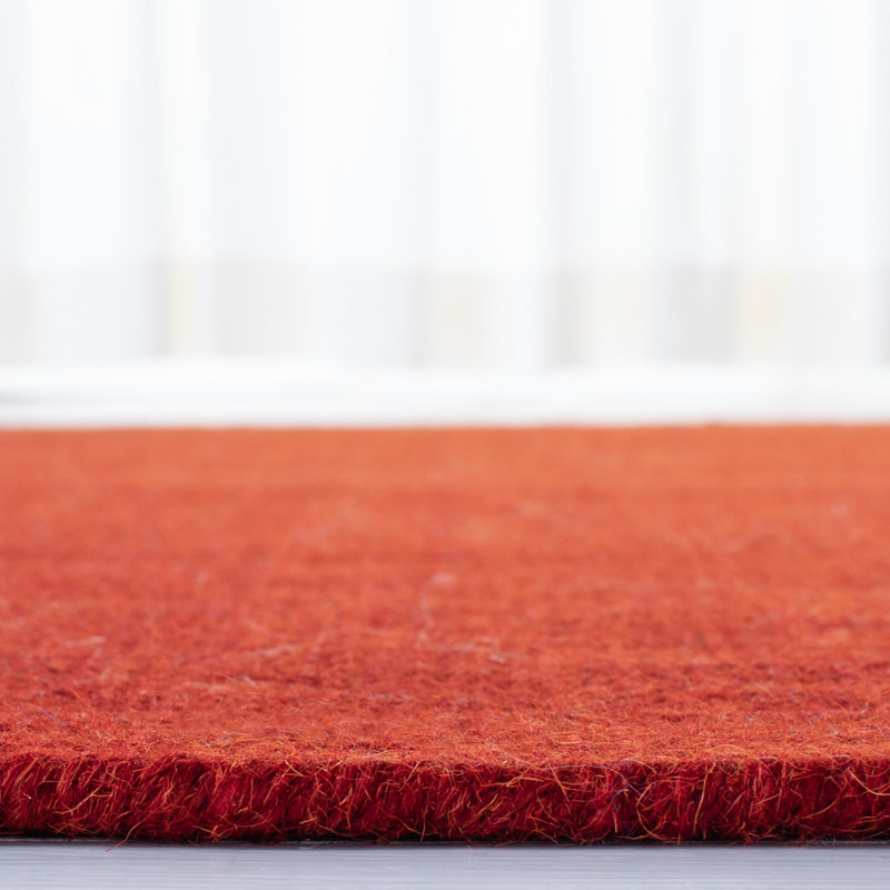Hand-Knotted Rustic Charm Rust Wool 4' x 6' Area Rug