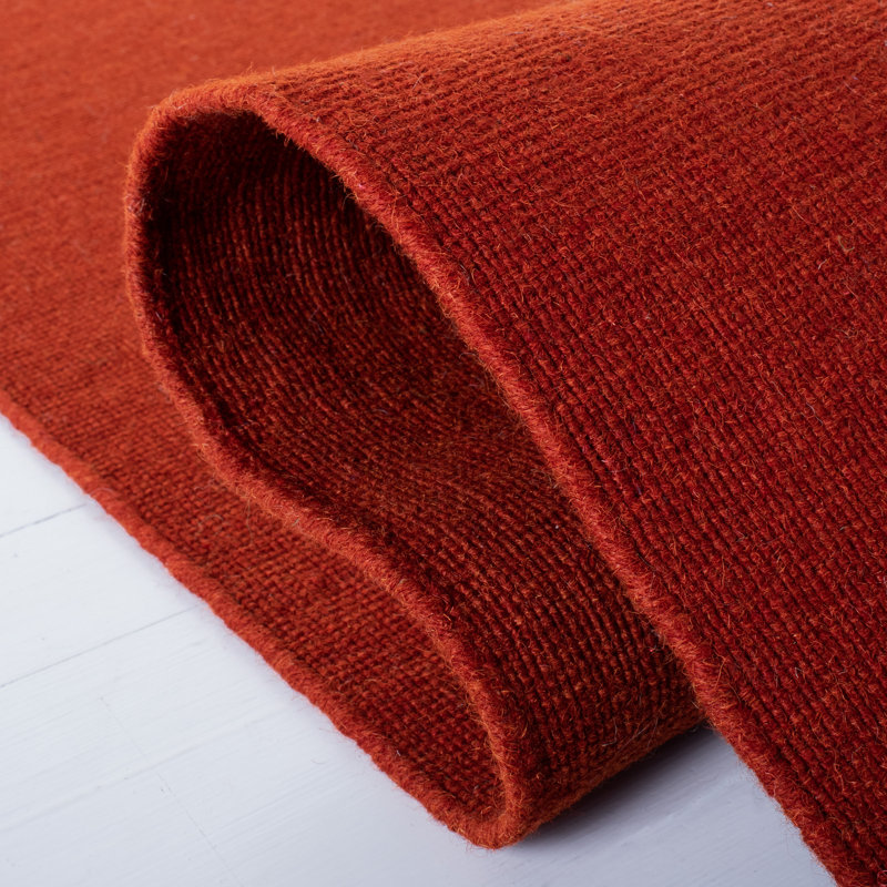 Hand-Knotted Rustic Charm Rust Wool 4' x 6' Area Rug