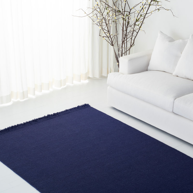 Elegant Hand-Knotted Purple Wool & Cotton 5' x 8' Area Rug