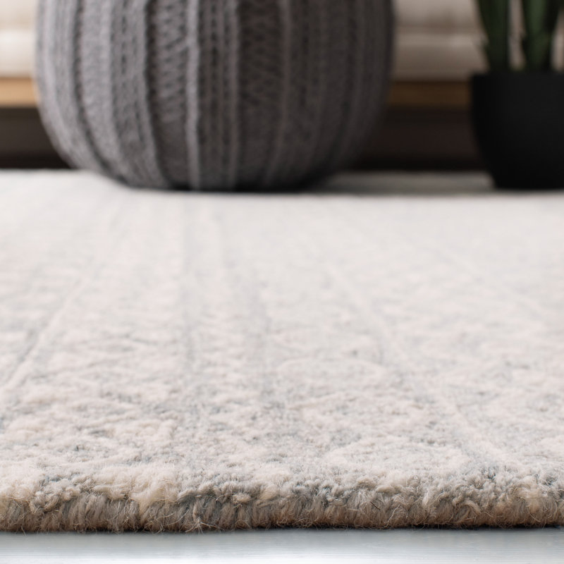 Ivory Hand-Knotted Wool 10' x 14' Area Rug