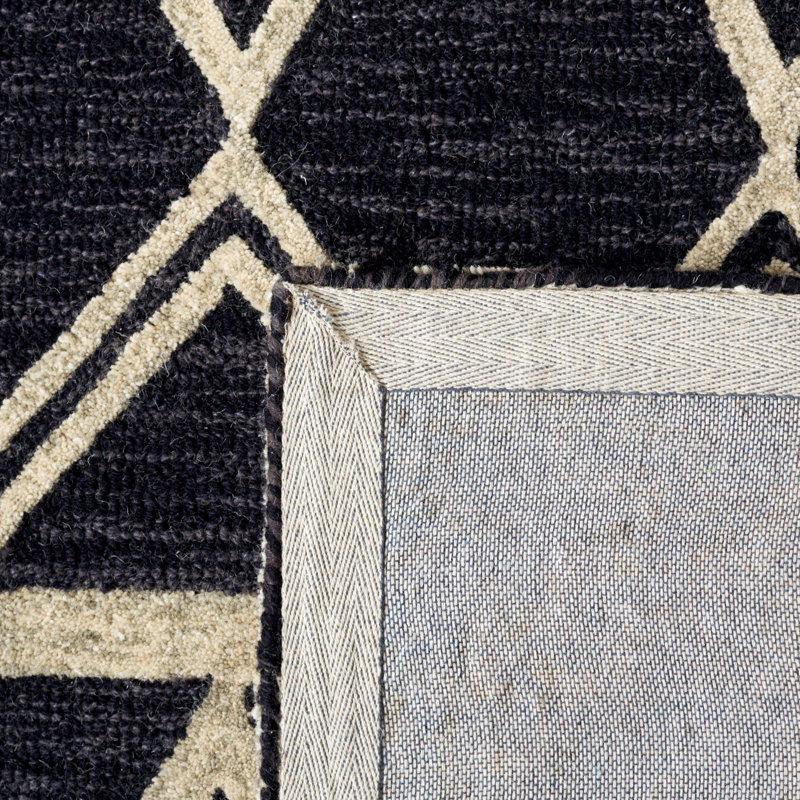 Handmade Ivory Abstract Wool Rug 3' x 5'