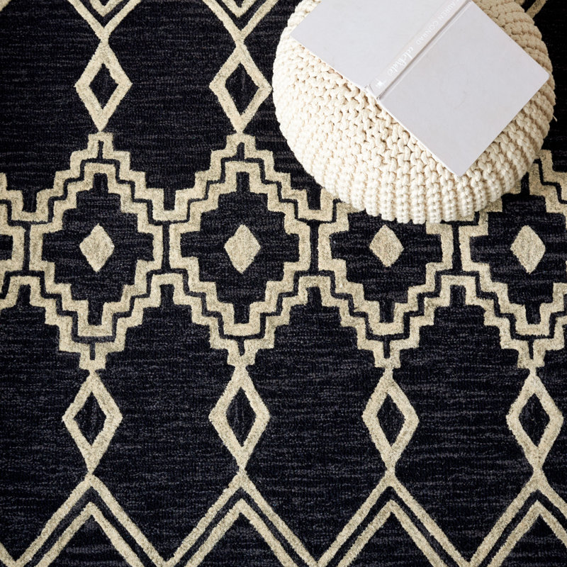 Handmade Ivory Abstract Wool Rug 3' x 5'