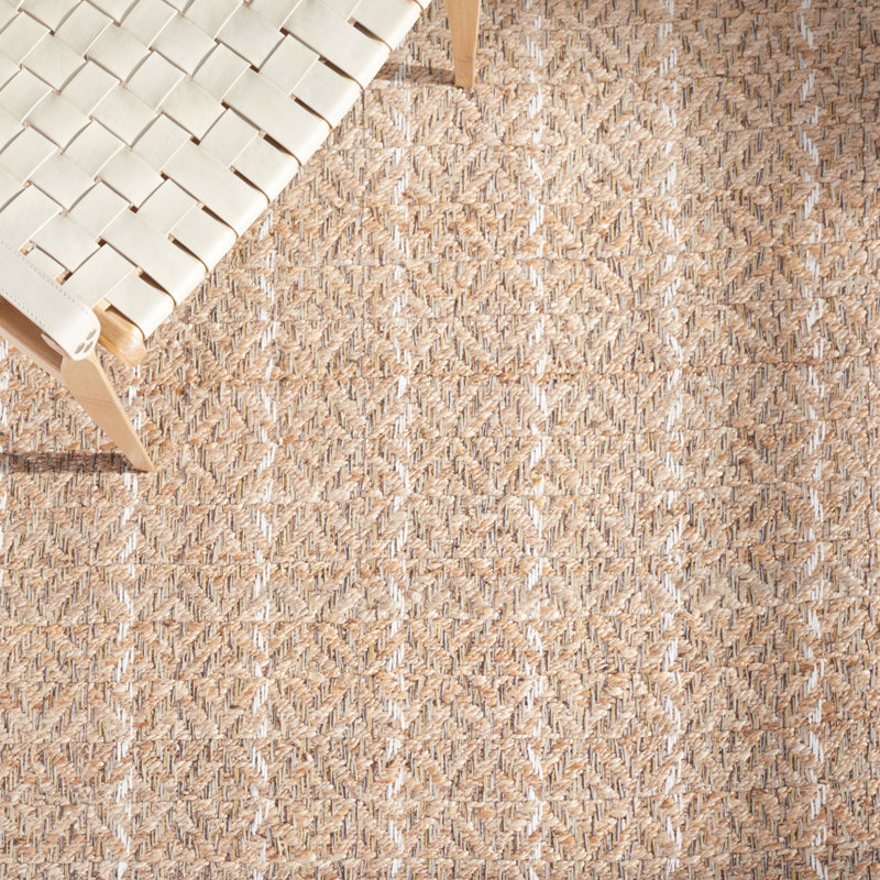 Ivory Cotton Flatweave Handmade Reversible Rug 5' x 8'
