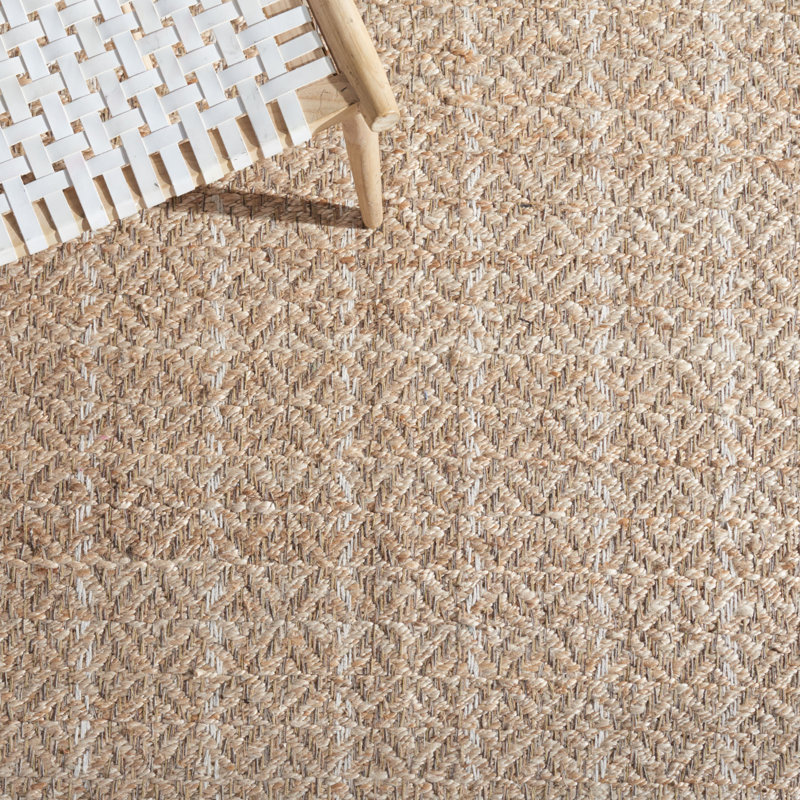 Boho-Chic Natural & Purple Handwoven Cotton Rug - 4' x 6'