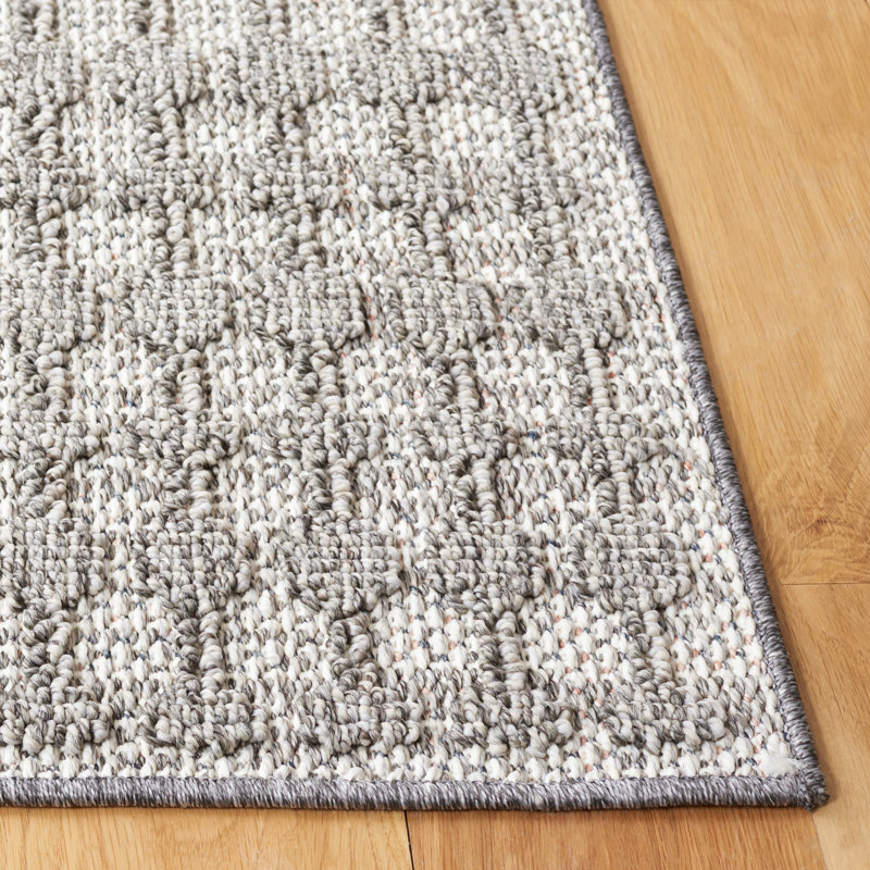 Gray and Dark Gray Synthetic 9' x 12' Area Rug