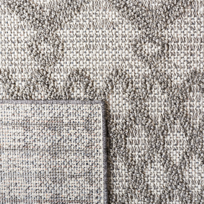 Gray and Dark Gray Synthetic 9' x 12' Area Rug