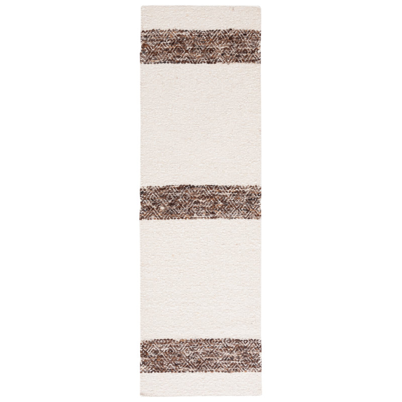 Ivory Coast Hand-Tufted Wool and Cotton Runner Rug, 27" x 8"