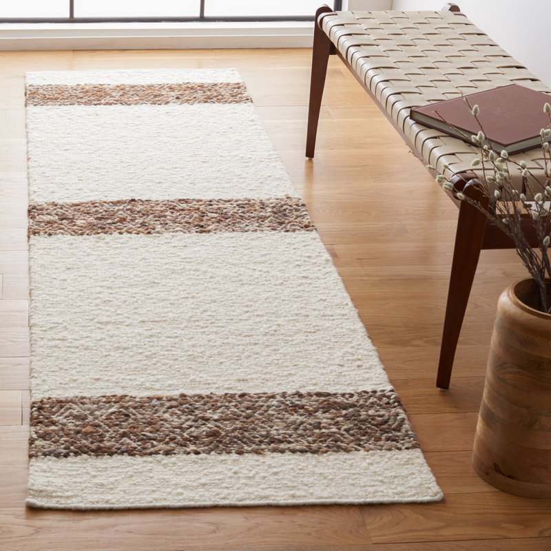 Ivory Coast Hand-Tufted Wool and Cotton Runner Rug, 27" x 8"