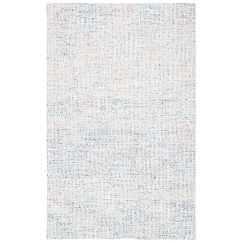Blue and Ivory Hand-Tufted Wool 8' x 10' Area Rug