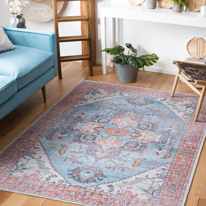 Serapi Elegance Reversible Hand-Knotted Blue & Brown Viscose Area Rug, 5'3" x 7'6"