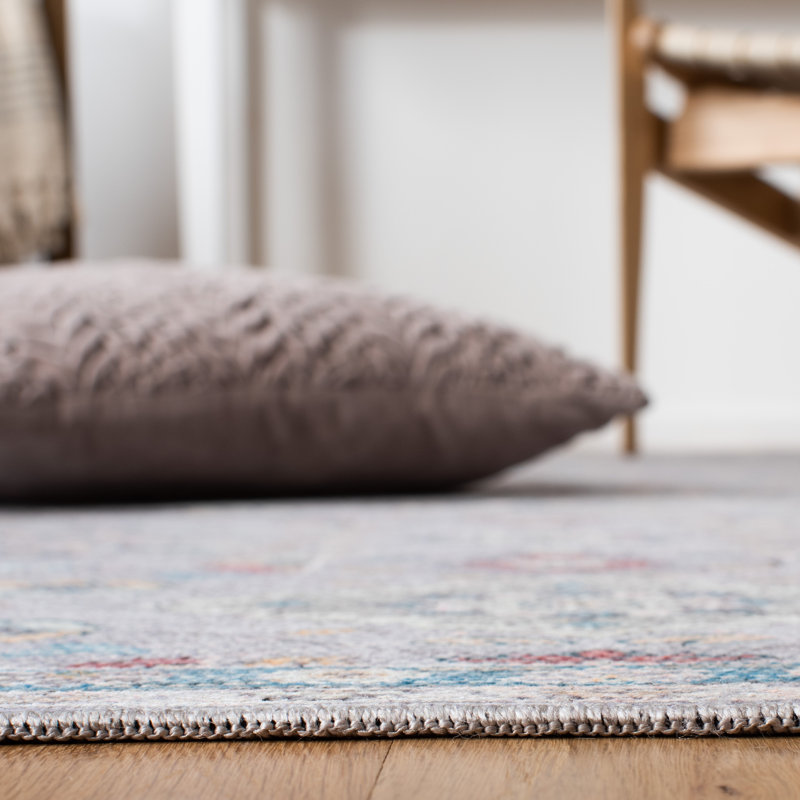 Gray and Beige Reversible Chenille Area Rug, 5'3" x 7'6"