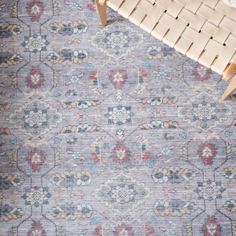 Gray and Beige Reversible Chenille Area Rug, 5'3" x 7'6"