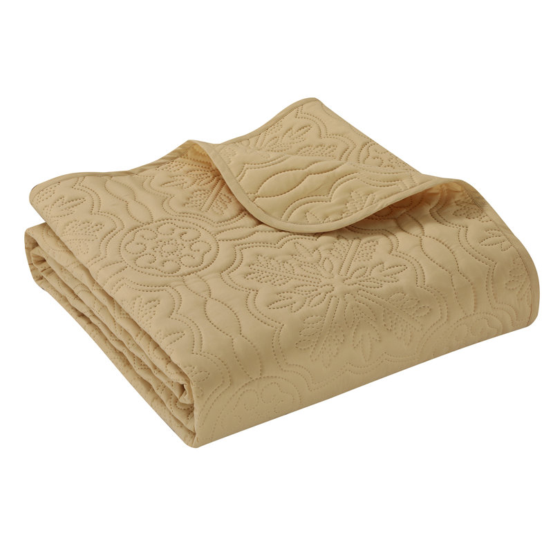 Yellow Queen Microfiber Reversible Quilt Set