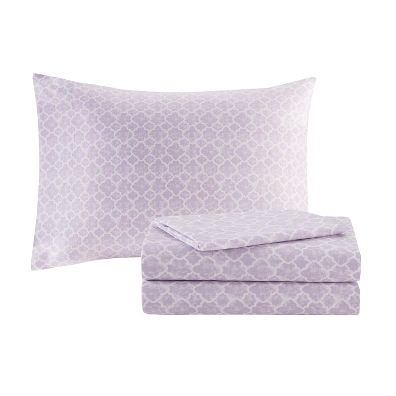 Full Purple Floral Down Alternative Comforter Set