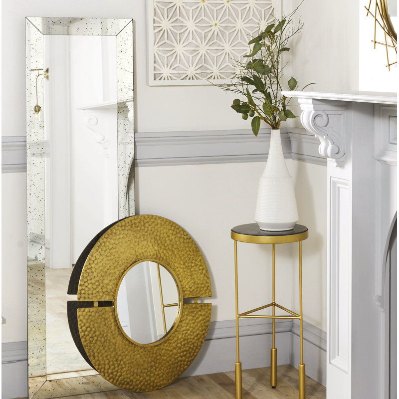 Alicia Speckled Beveled Wood Full-Length Mirror 44" x 20"