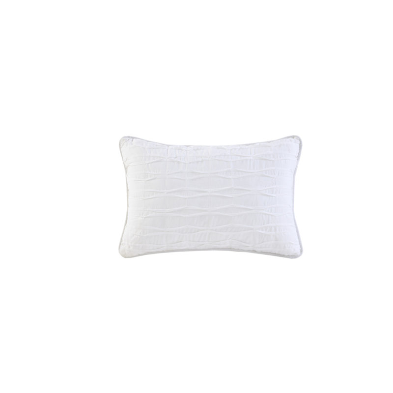 Nicolette White Cotton Seersucker Queen Duvet Cover Set
