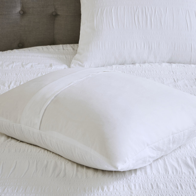 Nicolette White Cotton Seersucker Queen Duvet Cover Set