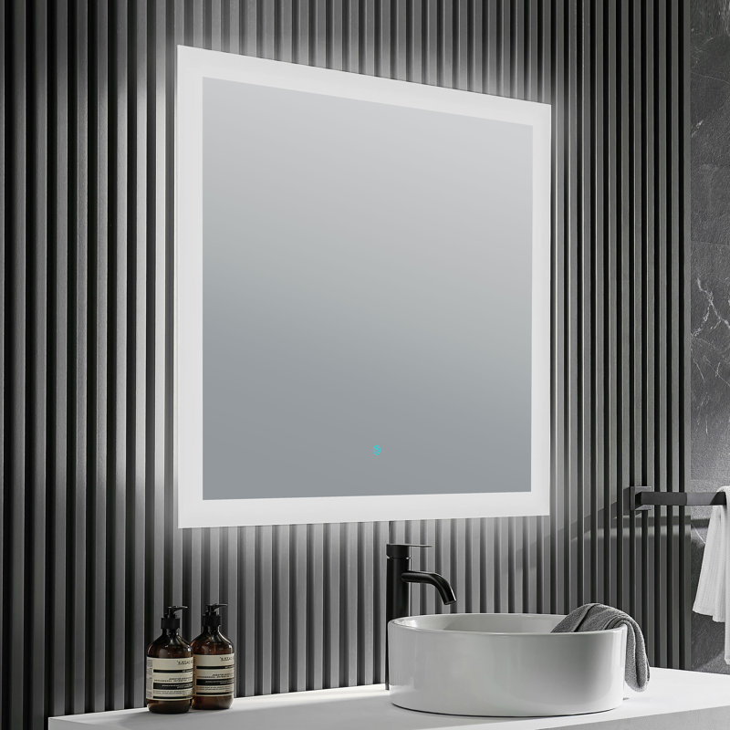 Neptune 39" x 32" Frameless LED Vanity Bathroom Mirror with Defogger