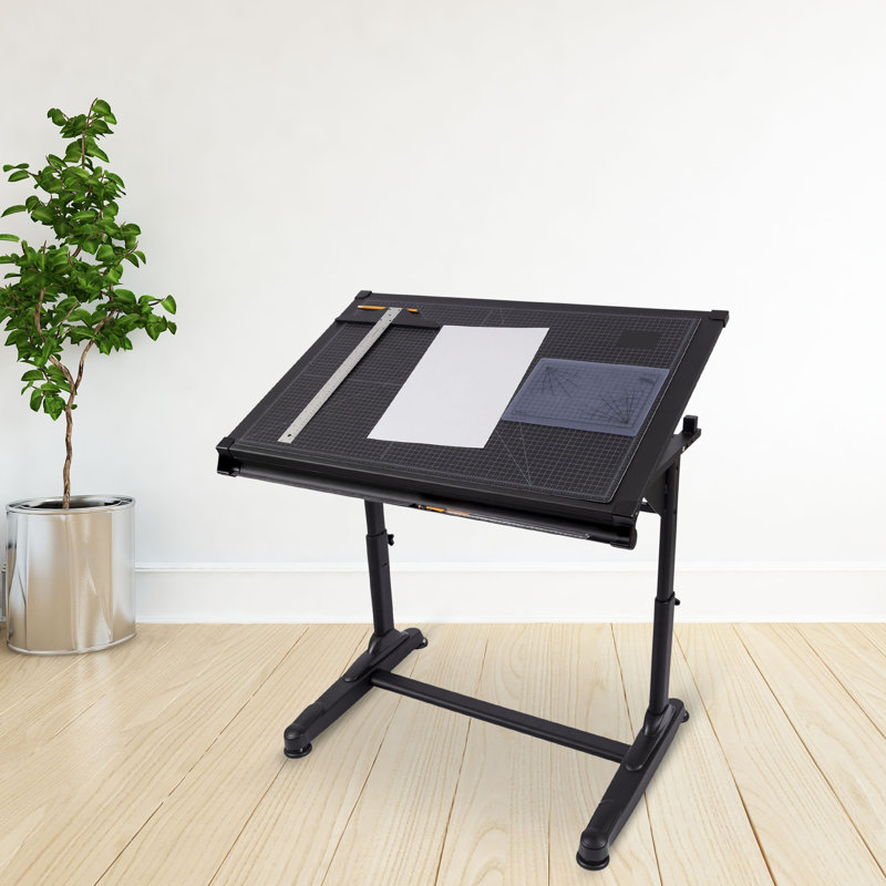 AdjustaFlex 40" Black Birch Adjustable Drafting & Drawing Desk
