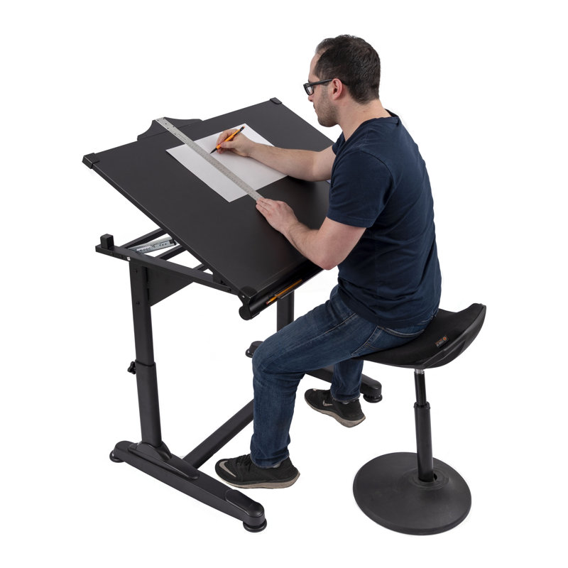 AdjustaFlex 40" Black Birch Adjustable Drafting & Drawing Desk