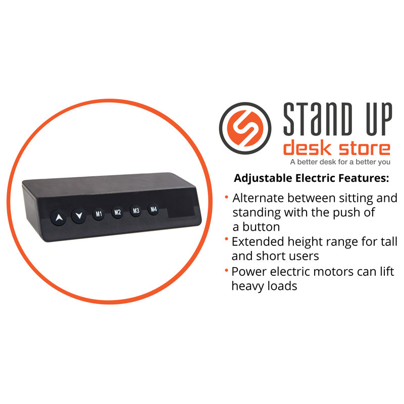 Black Adjustable Height Split Top Standing Desk with Monitor Shelf