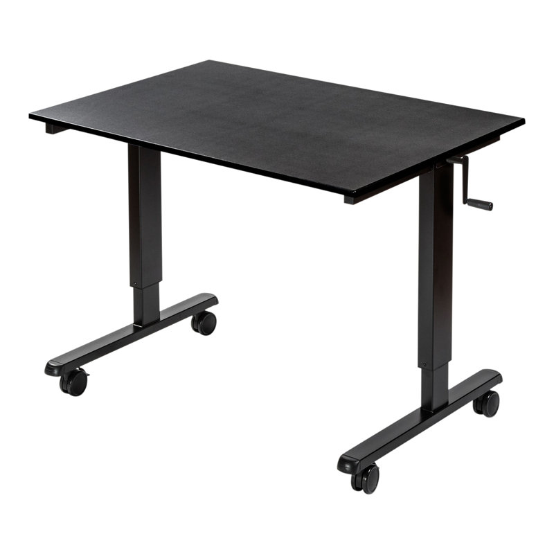 VersaFlex Matte Black 53" Adjustable Standing Desk with Drawer