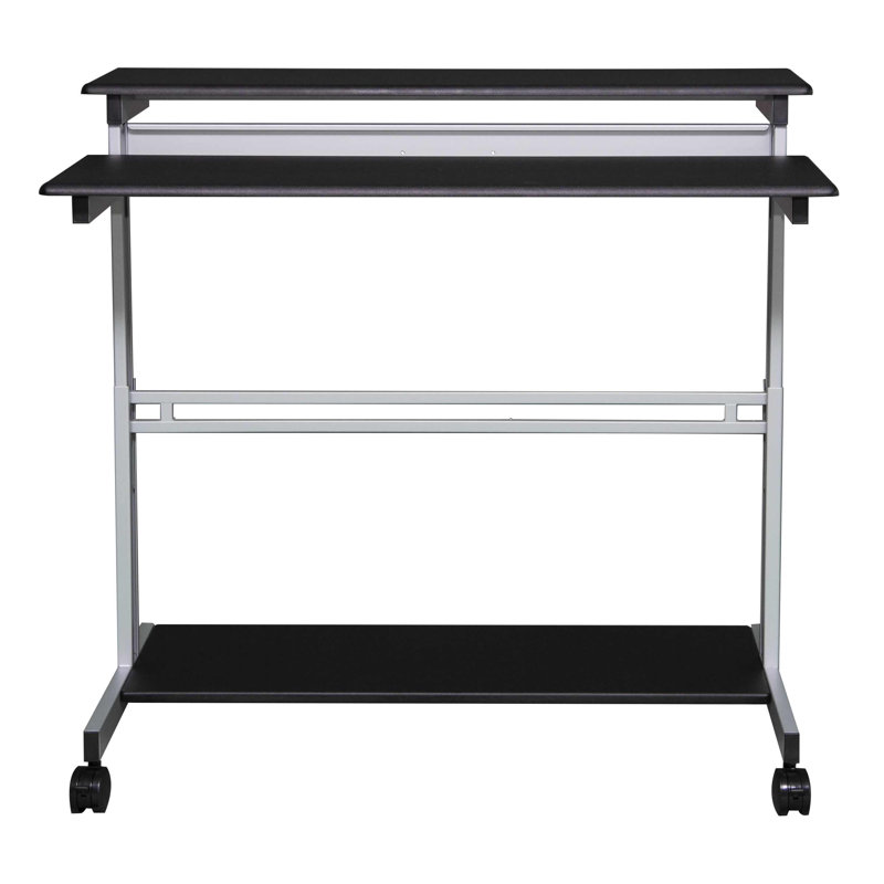 Adjustable Height Black Frame/Black Top Standing Desk