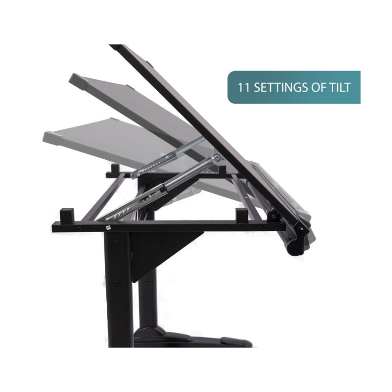 AdjustaFlex 40" Black Birch Adjustable Drafting & Drawing Desk