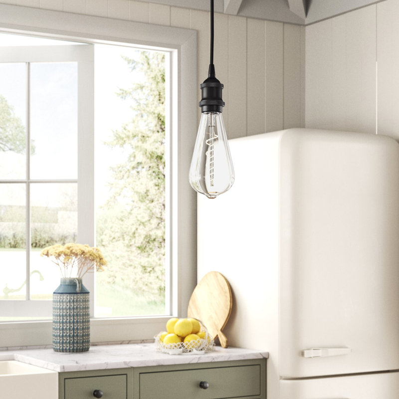 Matte Black Coastal Farmhouse Mini Pendant Light 11.88"H