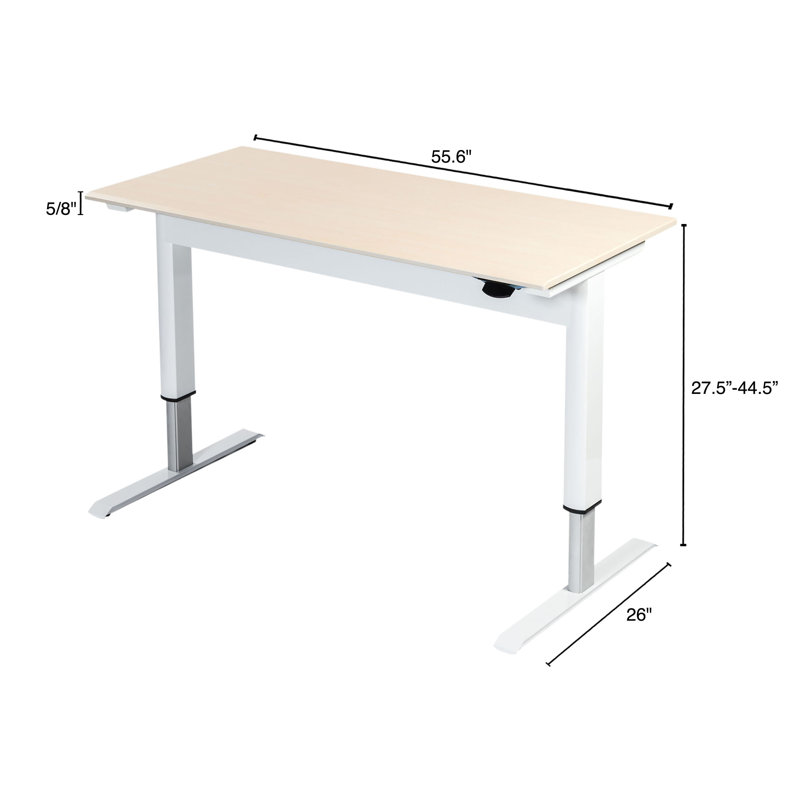 Adjustable 60'' Black Metal Standing Desk with Pneumatic Lift