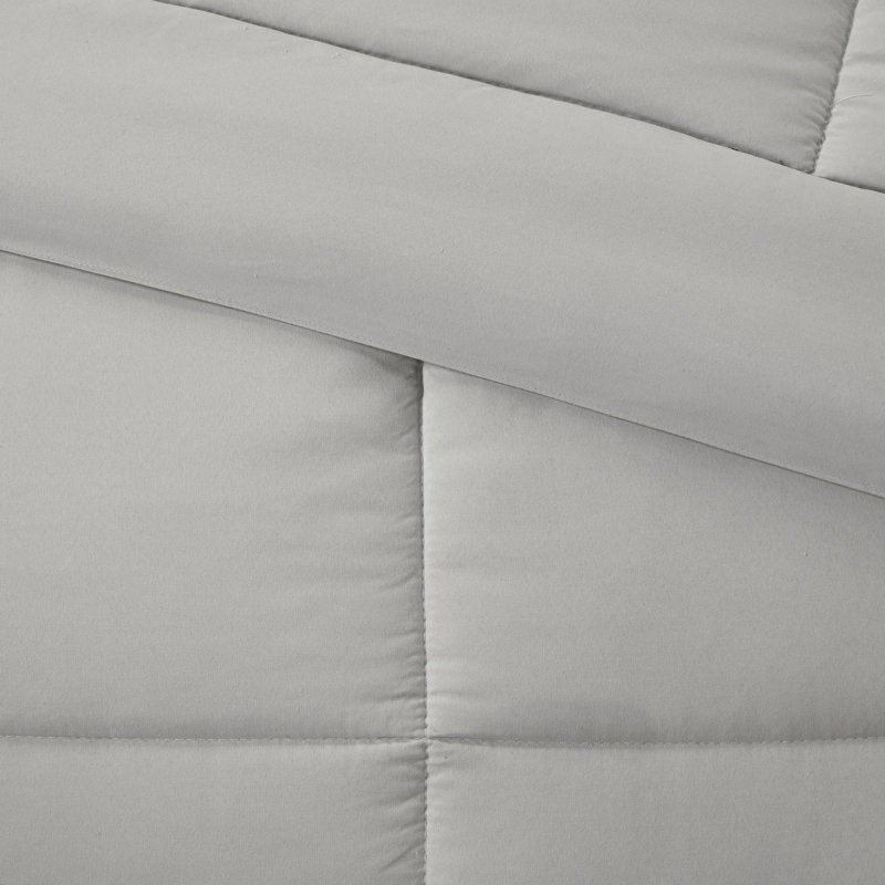 King Gray Microfiber Down Alternative Comforter Set
