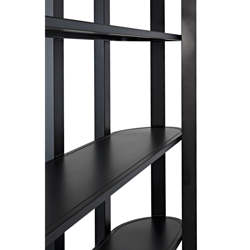 Black Industrial Metal and Wood Bookcase
