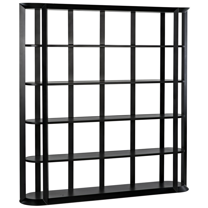 Black Industrial Metal and Wood Bookcase
