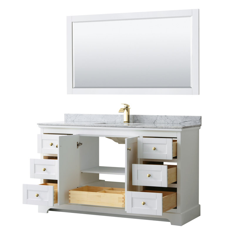 Avery 60'' Dark Blue Marble Top Single Vanity