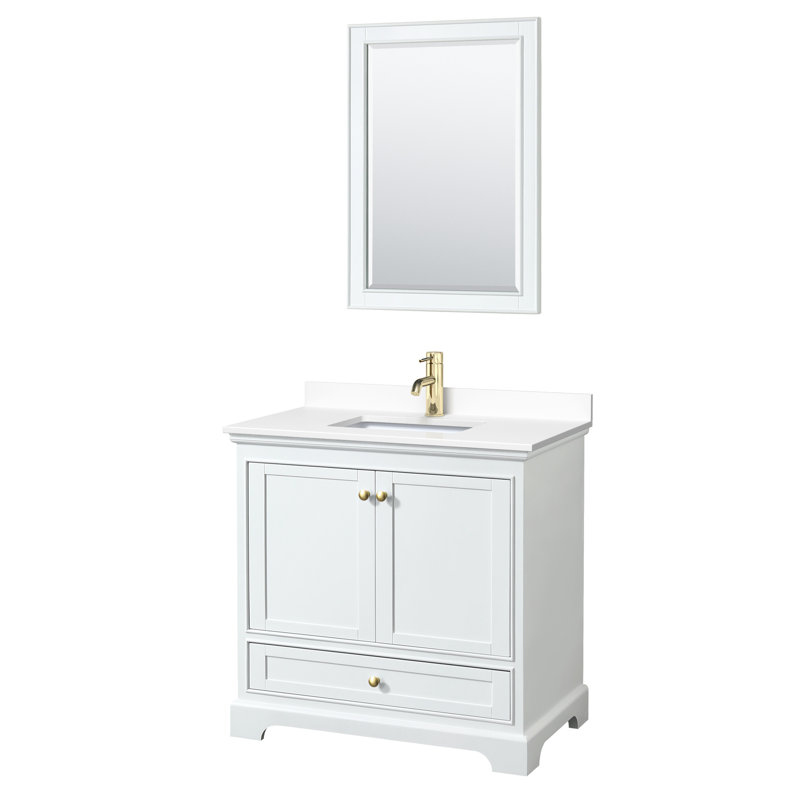 Deborah Dark Gray 36" Single Vanity with White Cultured Marble Top