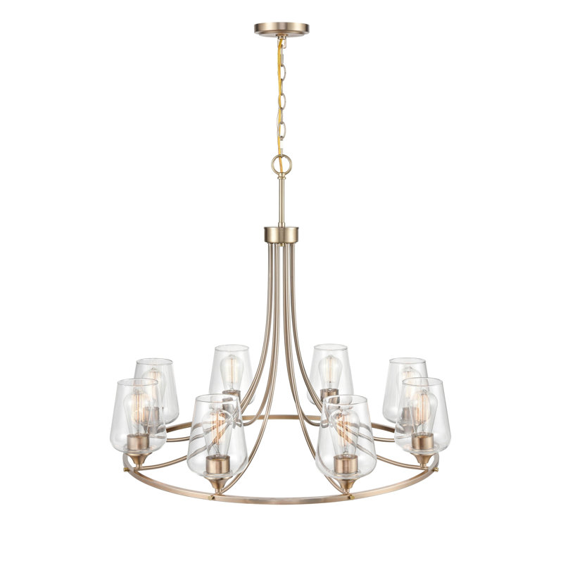Ashford Modern Gold 8-Light Wagon Wheel Chandelier