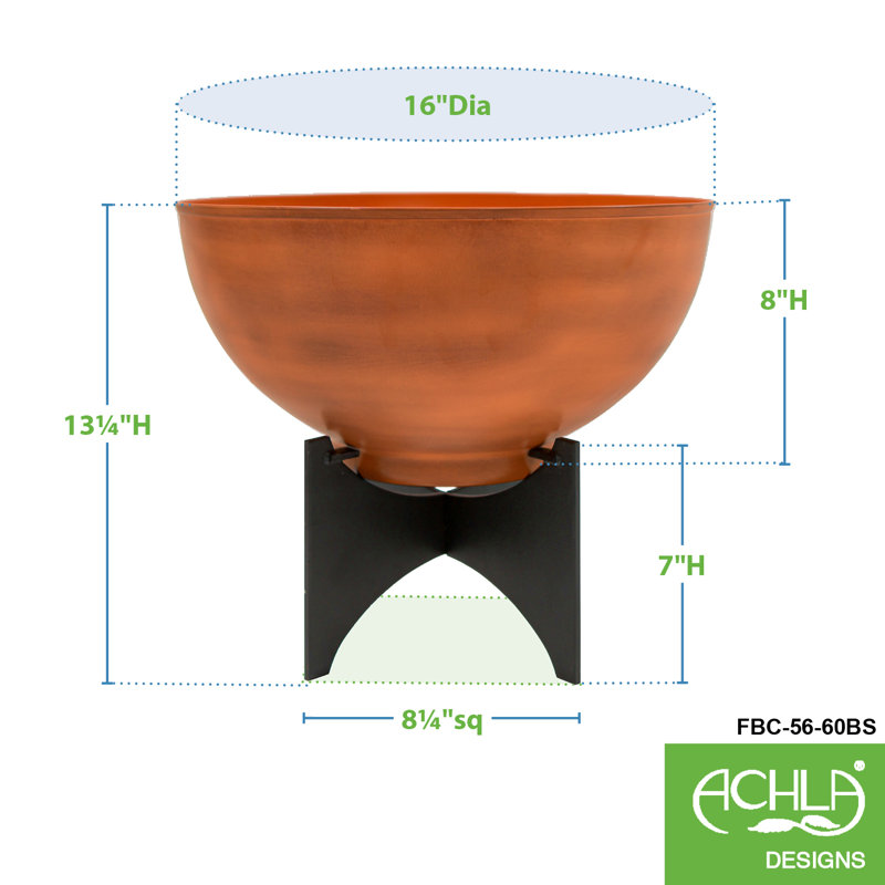 Arcology-Inspired Burnt Sienna Metal Planter, 18" x 18"
