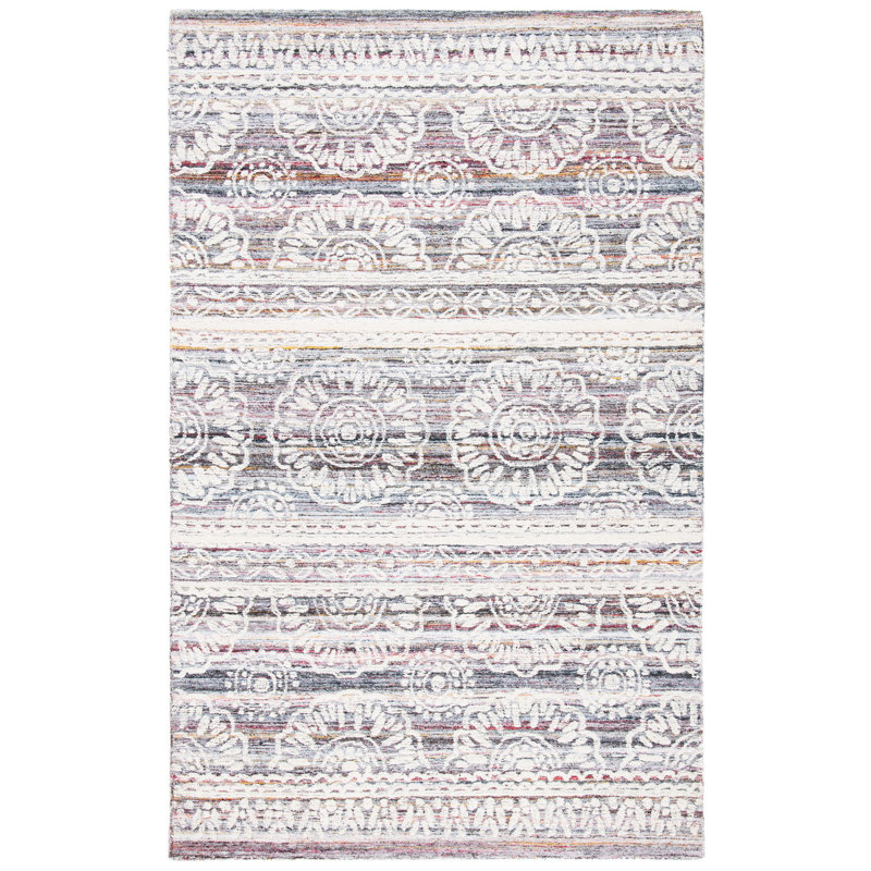 Ivory Elegance Floral Hand-Tufted Wool & Synthetic 8' x 10' Rug