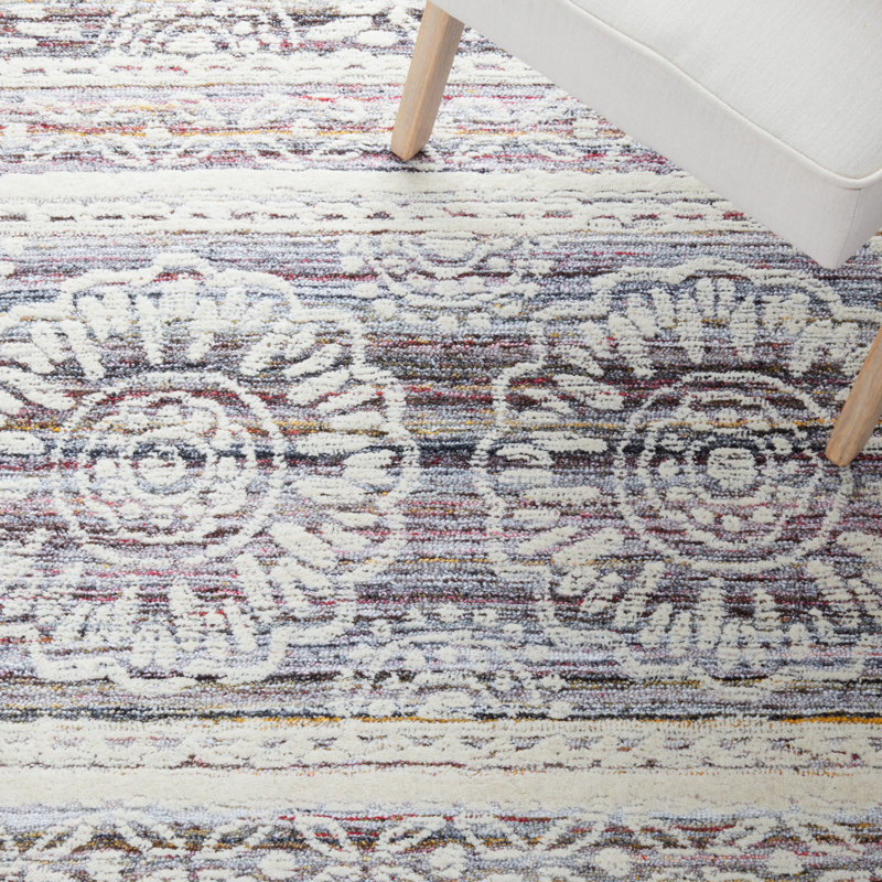 Ivory Elegance Floral Hand-Tufted Wool & Synthetic 8' x 10' Rug