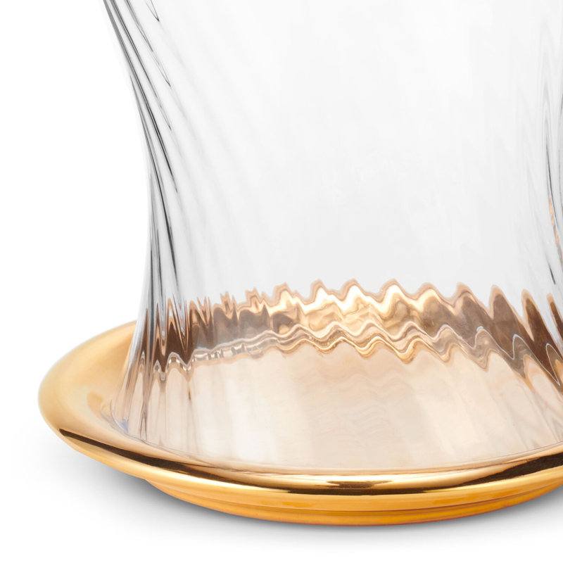 Elegant Gold Ceramic 11.6" Handmade Hurricane Candle Holder